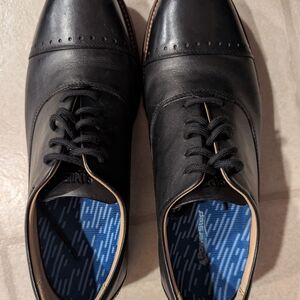 Stylish Black Leather Oxfords by PowerStep